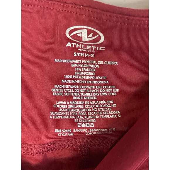 Athletic Works Red Double Pocket Stretch Workout Gym Shorts Women's Size Small - Picture 3 of 3